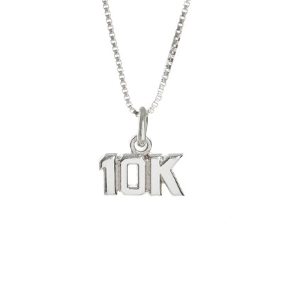 Sterling Silver 10K cut out charm on a sterling silver box chain. 
