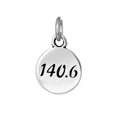 140.6 Ironman Round sterling silver charm. 