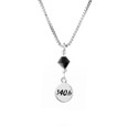 140.6 round necklace with a Black crystal on a box chain. 