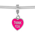 Back of Ironman heart bead says thank you. 