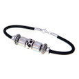 Full Triathlon rubber European bracelet, with clear baguette beads and triathlon bead.