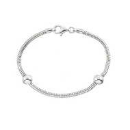 Sterling Silver Zable starter bracelet comes with two sterling silver stopper beads.