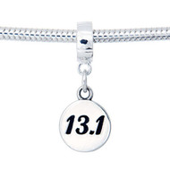 Large Antiqued Fleur di Lis Half Marathon 13.1 Run Charm Bead Large Antiqued Fleur di Lis Half Marathon 13.1 Run Charm Bead