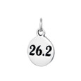 26.2 round sterling silver charm.