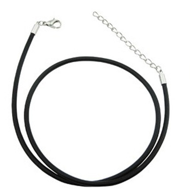 Rubber Cord Black-Stainless Steel Clasps - Milestones Sports Jewelry and  Apparel