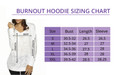 Sizing Chart for the Stroke It Black Tri Hoodie.