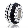 Black and clear striped Swarovski Crystal bead.