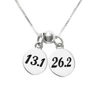 13.1 and 26.2 charms on a chain.