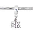 5K sterling silver charm on a sterling silver charm carrier.
