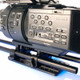 Sony NEX FS700 Baseplate, left rear view with camera