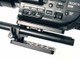 Side View of Sony FS5 Baseplate on camera, iris rods sold separately.