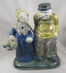Vintage Danish Art Pottery Michael Andersen & Sons Fisherman & Wife Figurine