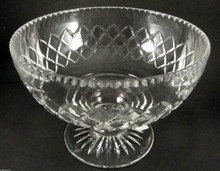 Vintage Stuart Crystal Diamond Cut Footed Fruit Bowl or Centre Piece