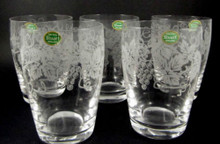 5 Vintage Stuart Crystal Grape & Vine 200ml barrel tumblers or glasses