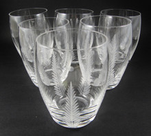 6 Large Vintage Stuart Crystal Woodchester barrel tumblers or glasses