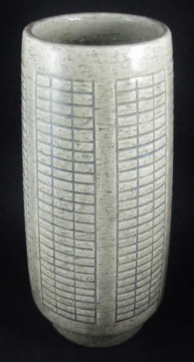 Vintage Palshus Denmark 28.5cm tall Sage Green Chamotte vase