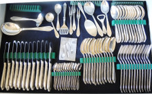  12 Person Vintage Danish Silver Plate Krone Cutlery Set Carl Christiansen