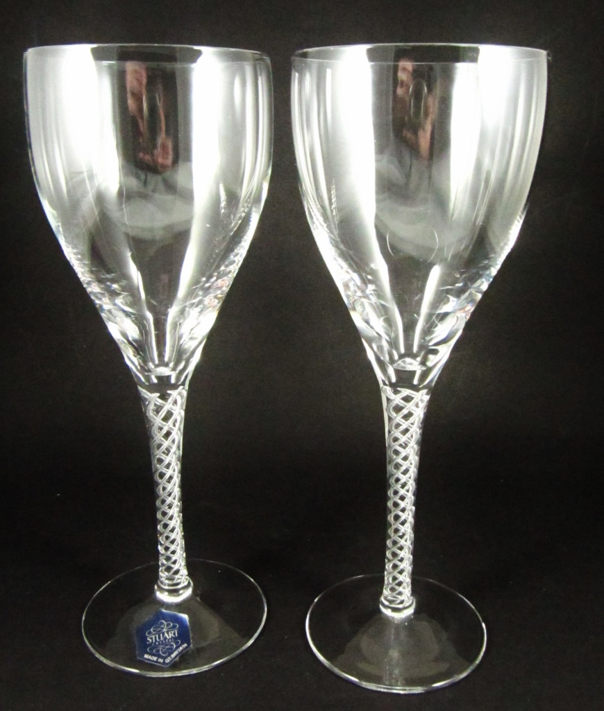 Vintage Stuart Crystal Air Twist Stem Iona Wine Glasses In Store Now