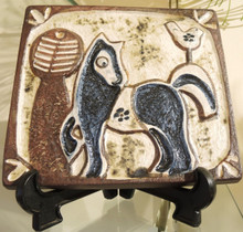 Danish Mid Century Modern Art Pottery Soholm Pony or Horse Wall Plaque