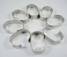 8 Vintage Danish Stelton Stainless Steel Napkin Rings