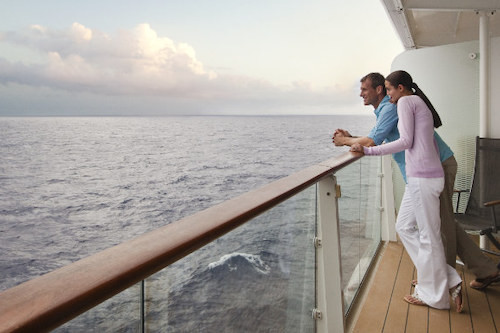 Couple Enjoying Cruise Ship Balcony