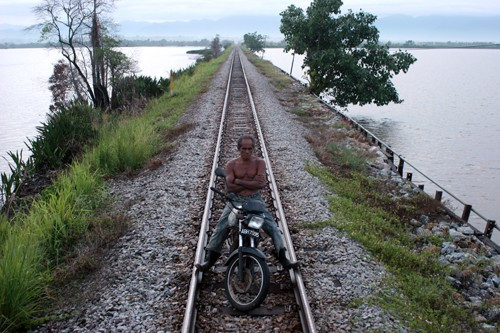Motorcycle Man on Lake Bukit Merah