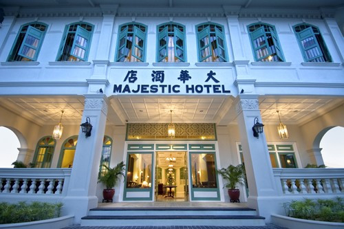 Majestic Hotel Entrance, Malacca 	