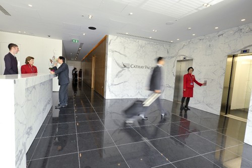 Cathay Pacific Business Class Lounge Entrance, Heathrow, London