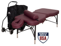 Oakworks Advanta Professional Massage Table Package- with carry case, platform, crescent, bolster and arm hammock and table cart