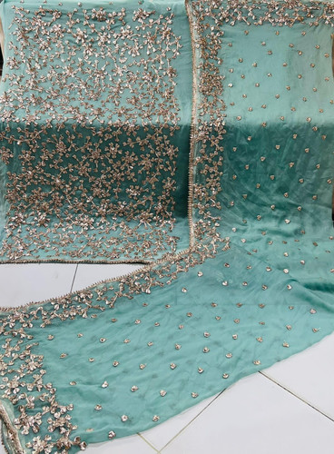 Gota Embroidery Suits Aqua