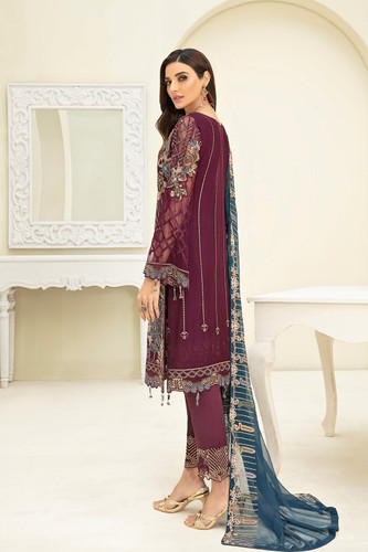 Chiffon Ramsha Party Wear Suits Paraguay 03