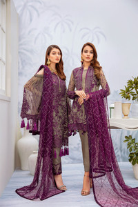 embroidered Ramsha Party Wear Suits Turkey 01