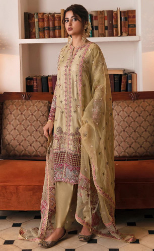 unstitched Qalamkar Formal Suit USA