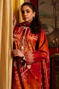Most Popular Gul Ahmed Red Lawn Collection Ireland 04