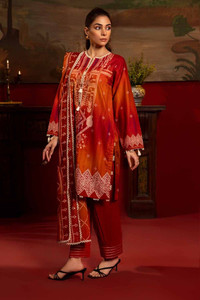 Most Popular Gul Ahmed Red Lawn Collection Ireland 01