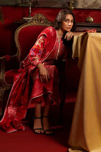 Pakistan Latest Gul Ahmed Red Lawn Collection Pakistan 05