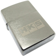 HKS Block Logo Zippo Lighter - Brushed Silver