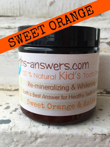 All Natural Remineralizing Kids Sweet Orange Tooth Powder