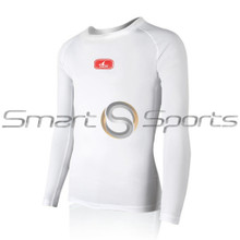 Mens Compression Top Long Sleeve Mesh Lightweight  White Athlete MX