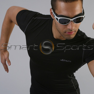 Athlete BX Mens Short Sleeve Lightweight Compression Top Plain Black