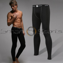 Athlete BX Mens Long Pants Lightweight Compression Tights Black