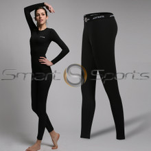 Womens Compression Tights Long Thermal Pants Lightweight Black Athlete TX