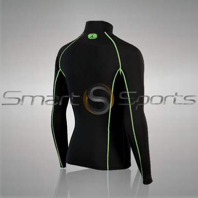 Mens Compression Top Long Sleeve Thermal Lightweight Black Green Turtle Neck Athlete TX