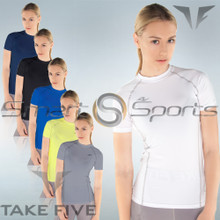 Womens Compression Short Sleeve Top Take 5 S-3XL