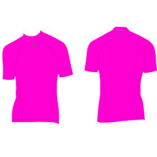Mens Surf Life Saving Rash Vest Top Short Sleeve Pink Smart Sports