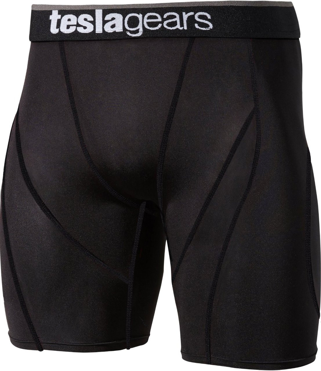 Mens Compression Black Short Pants Gym Workout Fitness Tesla