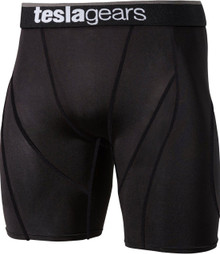 Mens Compression Black Short Pants Gym Workout Fitness Tesla