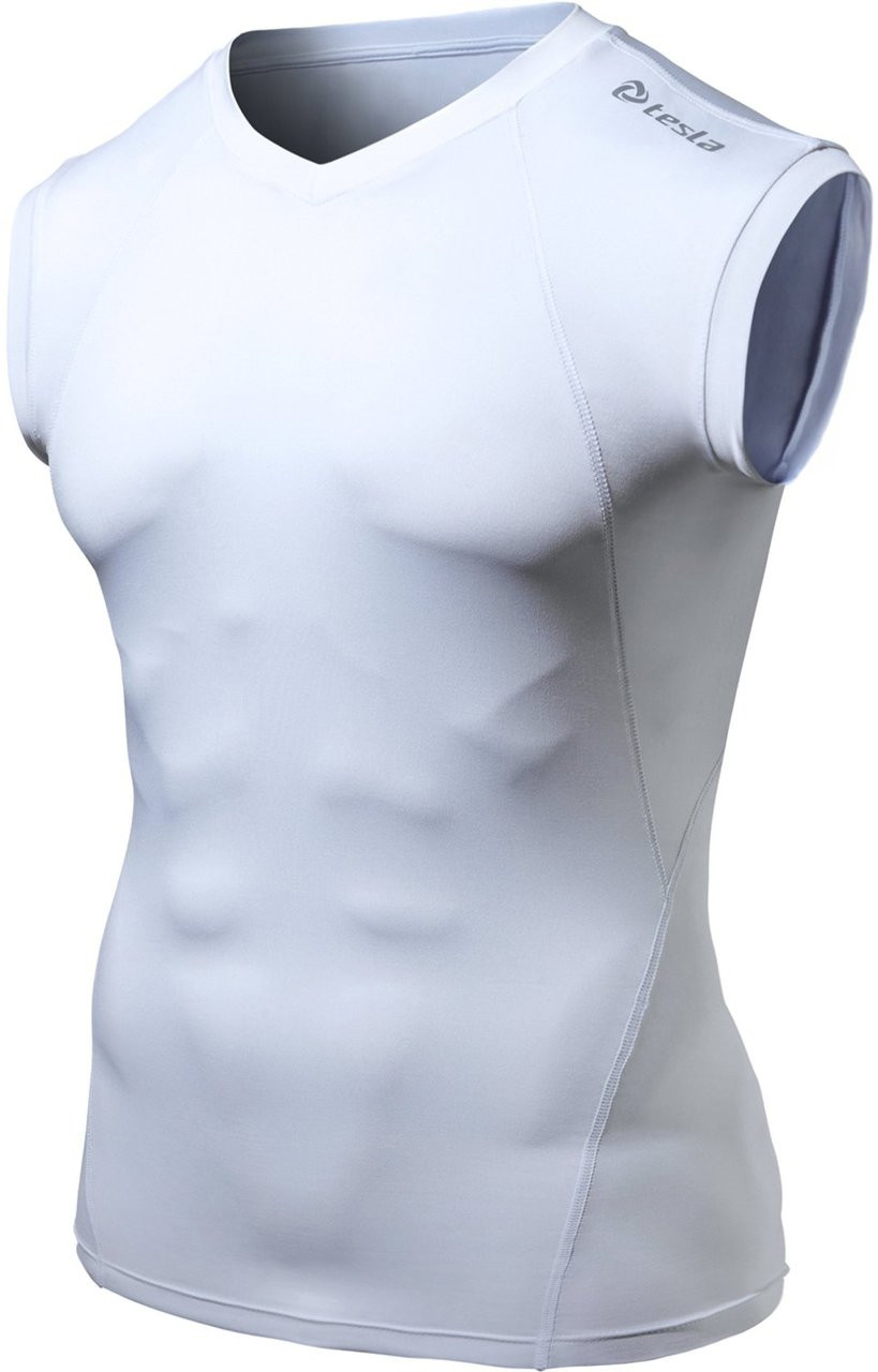 White v best sale neck compression shirt