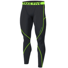 New Mens Compression Pants Base Layer Tights Black Neon Take 5
