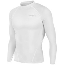 New Mens Compression Top Long Sleeve Skins White Take 5